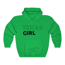 Load image into Gallery viewer, Texas Girl Black Hooded Sweatshirt