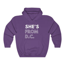 Load image into Gallery viewer, She's From DC Unisex Heavy Blend™ Hooded Sweatshirt