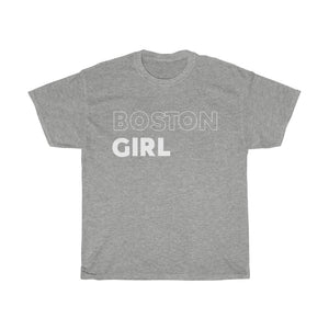 Boston Girl White Unisex Heavy Cotton Tee