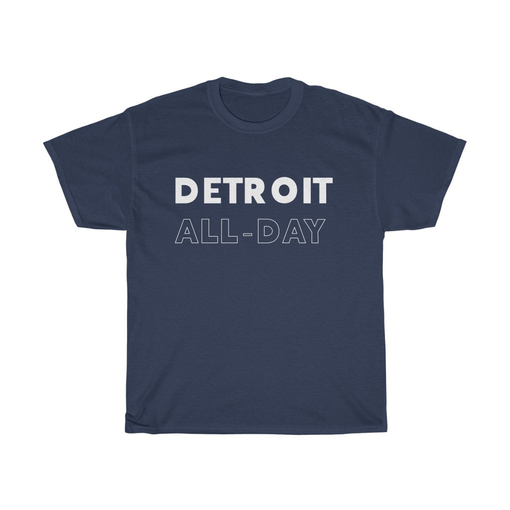 Detroit All-Day White Unisex Heavy Cotton Tee