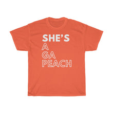 Load image into Gallery viewer, She&#39;s A GA Peach Unisex Heavy Cotton Tee