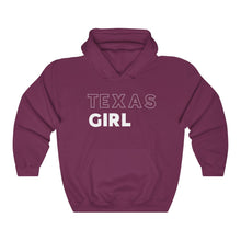 Load image into Gallery viewer, Texas Girl White Hooded Sweatshirt