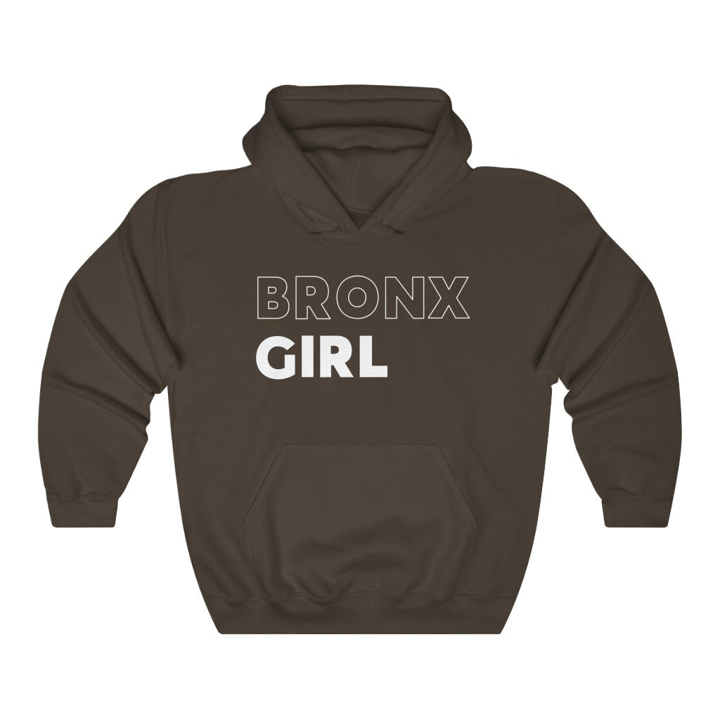 Bronx Girl White Hooded Sweatshirt