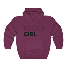 Load image into Gallery viewer, Texas Girl Black Hooded Sweatshirt