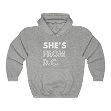 Load image into Gallery viewer, She's From DC Unisex Heavy Blend™ Hooded Sweatshirt