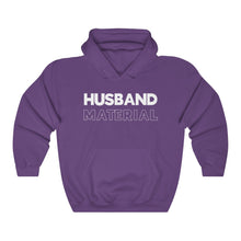 Load image into Gallery viewer, Husband Material White Hooded Sweatshirt