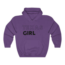Load image into Gallery viewer, Texas Girl Black Hooded Sweatshirt