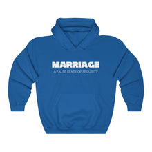 Load image into Gallery viewer, Marriage: A False Sense White Hooded Sweatshirt