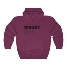 Load image into Gallery viewer, Jersey Girl Black Hooded Sweatshirt