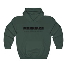 Load image into Gallery viewer, Marriage A False Sense Black Hooded Sweatshirt