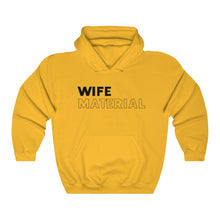 Load image into Gallery viewer, Wife Material Black Hooded Sweatshirt