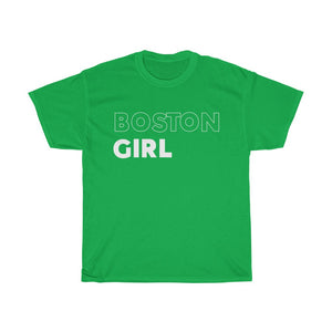 Boston Girl White Unisex Heavy Cotton Tee