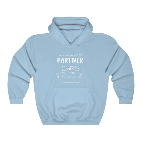 Communication, Clarity White Hooded Sweatshirt