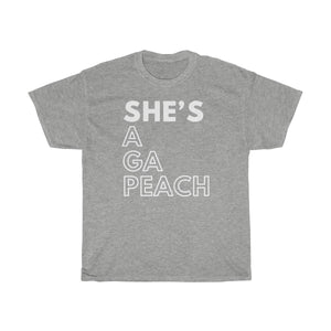 She's A GA Peach Unisex Heavy Cotton Tee