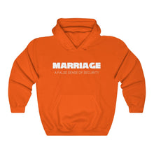Load image into Gallery viewer, Marriage: A False Sense White Hooded Sweatshirt