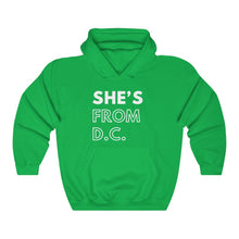 Load image into Gallery viewer, She's From DC Unisex Heavy Blend™ Hooded Sweatshirt