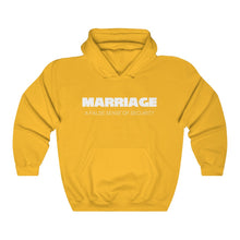 Load image into Gallery viewer, Marriage: A False Sense White Hooded Sweatshirt