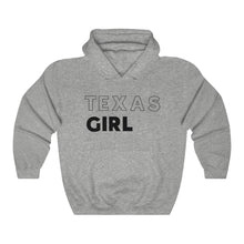 Load image into Gallery viewer, Texas Girl Black Hooded Sweatshirt
