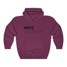 Load image into Gallery viewer, Wife Material Black Hooded Sweatshirt