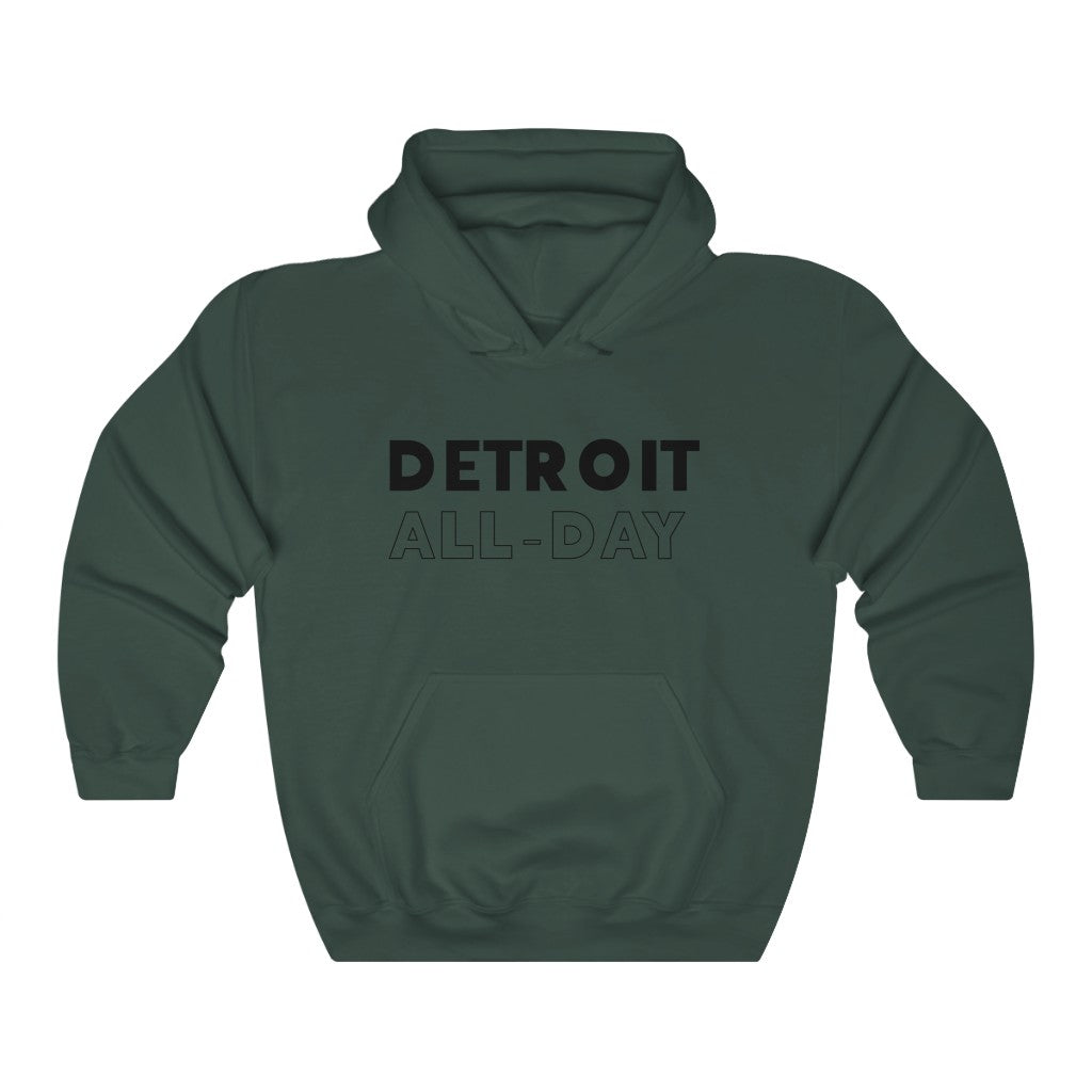 Detroit All-Day Black Hooded Sweatshirt