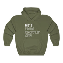 Load image into Gallery viewer, He's from Choc'Lit City Unisex Heavy Blend™ Hooded Sweatshirt