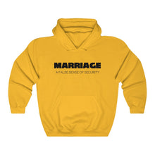 Load image into Gallery viewer, Marriage A False Sense Black Hooded Sweatshirt