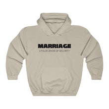 Load image into Gallery viewer, Marriage A False Sense Black Hooded Sweatshirt