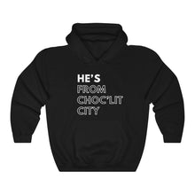 Load image into Gallery viewer, He's from Choc'Lit City Unisex Heavy Blend™ Hooded Sweatshirt