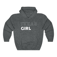 Load image into Gallery viewer, Texas Girl White Hooded Sweatshirt