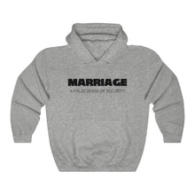 Load image into Gallery viewer, Marriage A False Sense Black Hooded Sweatshirt