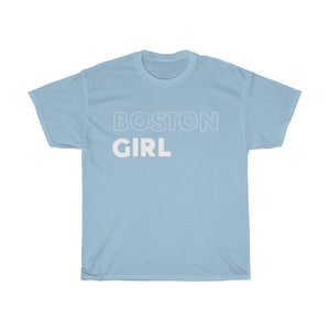 Boston Girl White Unisex Heavy Cotton Tee