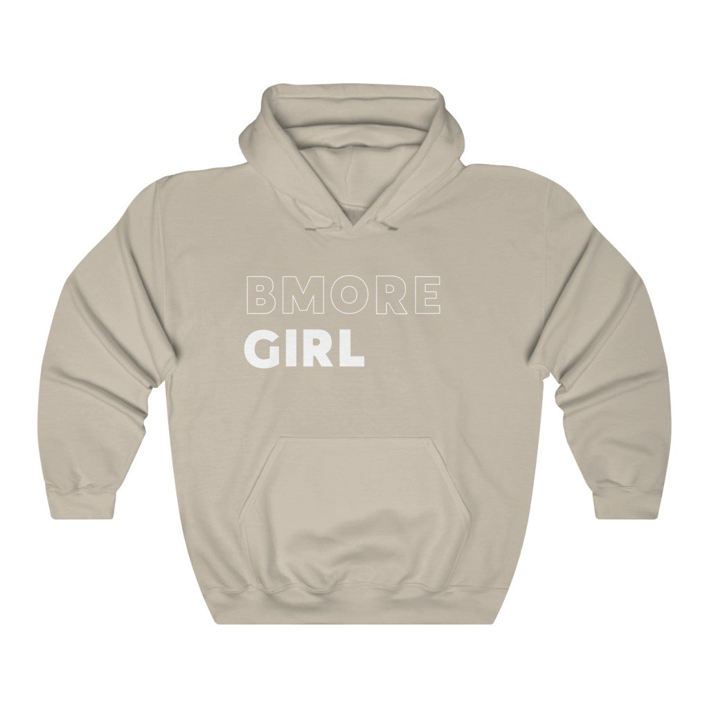 BMore Girl White Hooded Sweatshirt