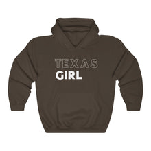 Load image into Gallery viewer, Texas Girl White Hooded Sweatshirt