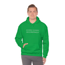 Load image into Gallery viewer, Govern Yourself Accordingly Hooded Sweatshirt