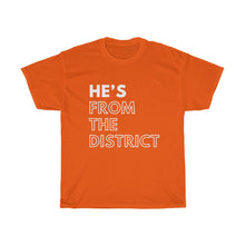 Load image into Gallery viewer, He's From the District Unisex Heavy Cotton Tee