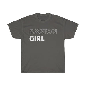 Boston Girl White Unisex Heavy Cotton Tee