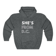 Load image into Gallery viewer, She's From DC Unisex Heavy Blend™ Hooded Sweatshirt