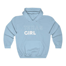 Load image into Gallery viewer, Texas Girl White Hooded Sweatshirt
