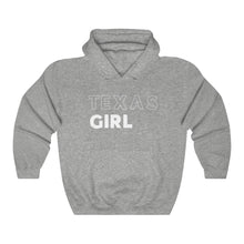 Load image into Gallery viewer, Texas Girl White Hooded Sweatshirt