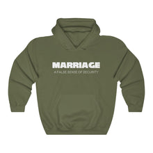 Load image into Gallery viewer, Marriage: A False Sense White Hooded Sweatshirt