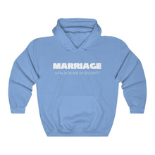 Load image into Gallery viewer, Marriage: A False Sense White Hooded Sweatshirt