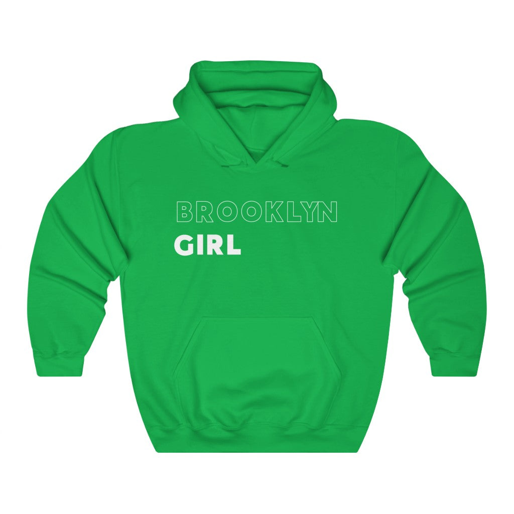 Brooklyn Girl White Hooded Sweatshirt