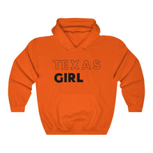 Load image into Gallery viewer, Texas Girl Black Hooded Sweatshirt