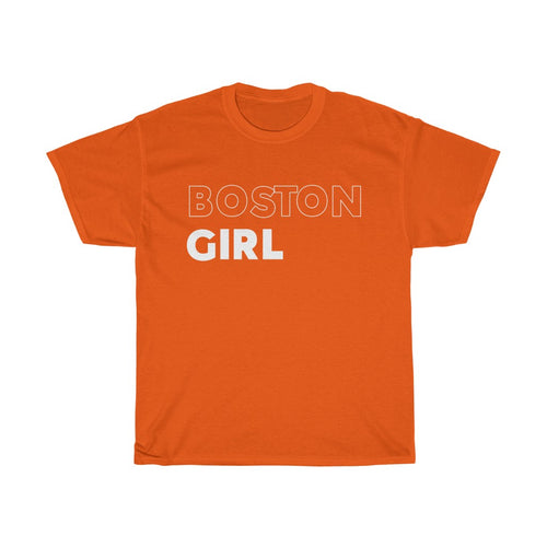 Boston Girl White Unisex Heavy Cotton Tee