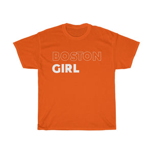 Boston Girl White Unisex Heavy Cotton Tee