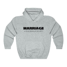 Load image into Gallery viewer, Marriage A False Sense Black Hooded Sweatshirt