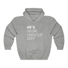 Load image into Gallery viewer, He's from Choc'Lit City Unisex Heavy Blend™ Hooded Sweatshirt