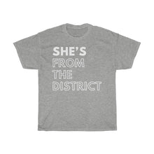 Load image into Gallery viewer, She's From The District Unisex Heavy Cotton Tee