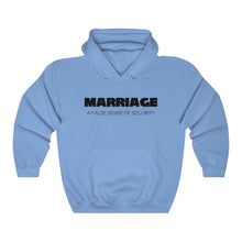 Load image into Gallery viewer, Marriage A False Sense Black Hooded Sweatshirt