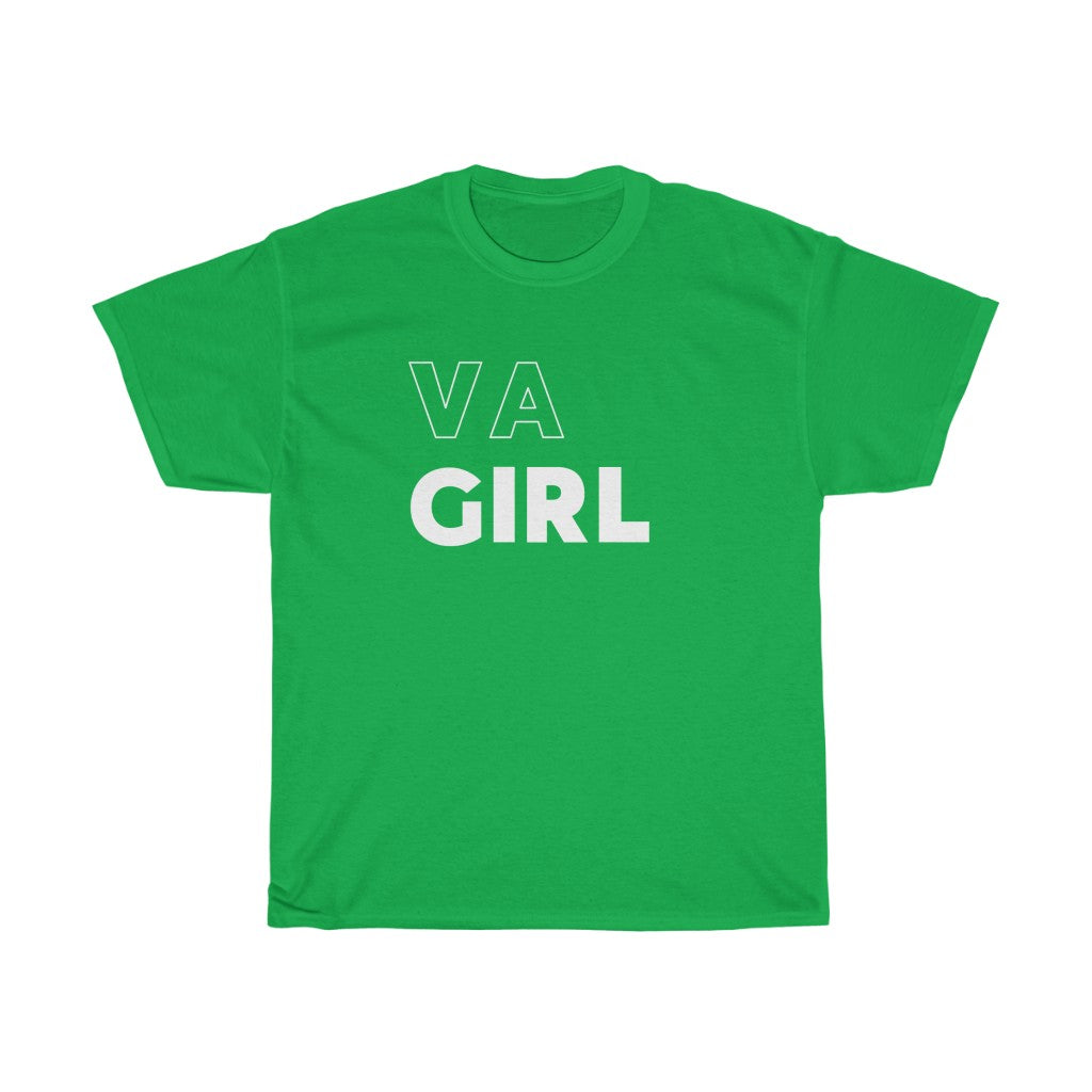 VA Girl White Unisex Heavy Cotton Tee